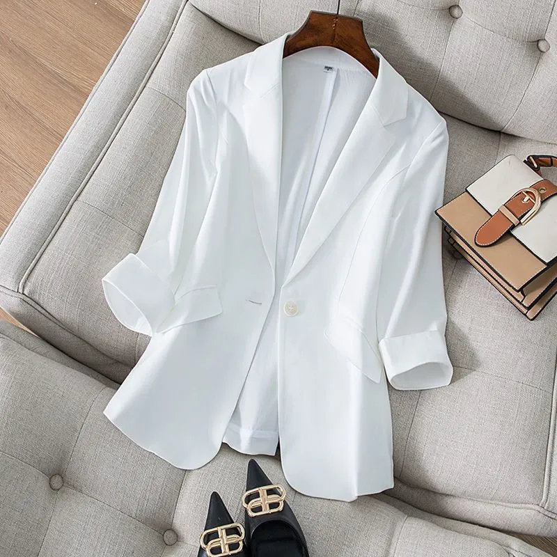 Women Formal Wear Korean - Jaqueta de diamante slim fit feminina,