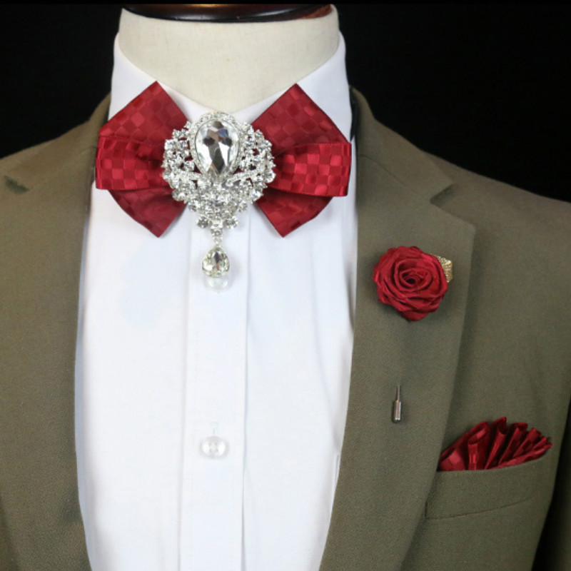 Women Formal Wear Korean - Homens Casamento Strass Laço Broche, Coreano