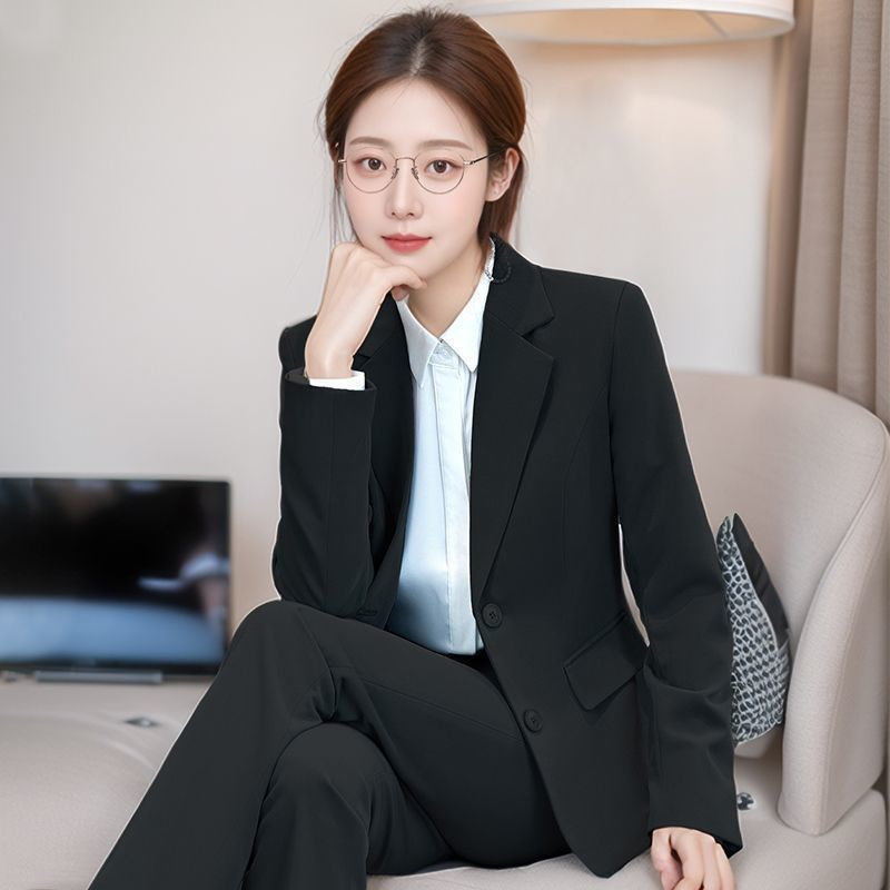 Women Formal Wear Korean - Jaqueta de terno preto coreano para