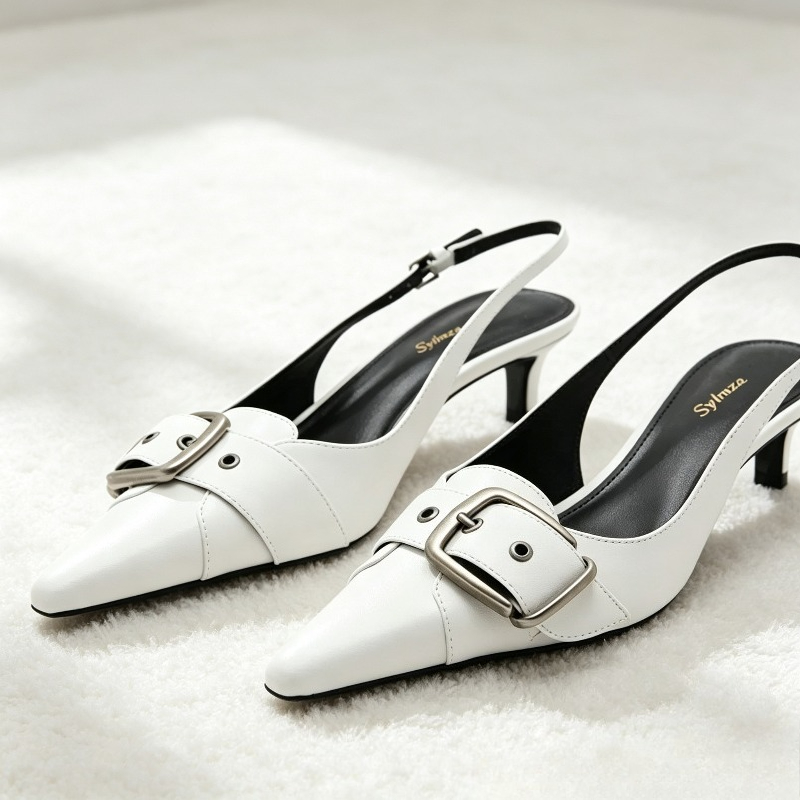 Sexy apontou toe sem costas de - Slingback Heel Formal avaliação e preço