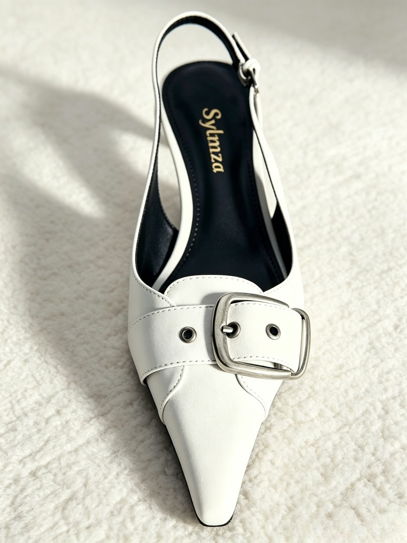 Sexy apontou toe sem costas de - Slingback Heel Formal avaliação e preço