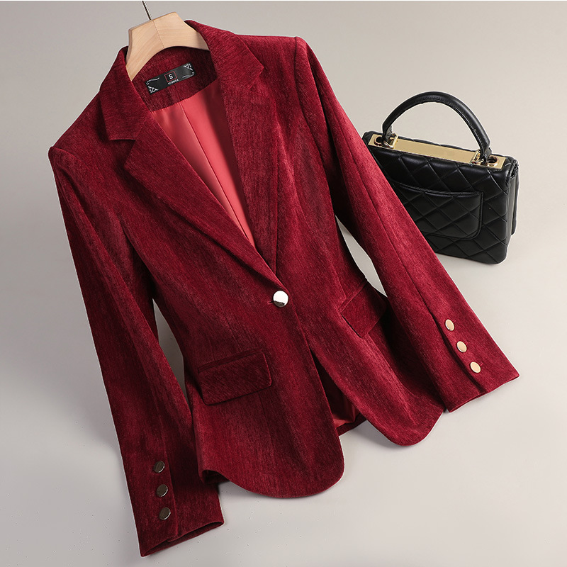 Blazer de Veludo Amarelo para  - Women Formal Wear With Blazer avaliação e preço