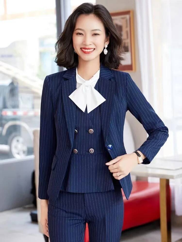 Moda listrado formal ternos de - Women'S Formal Wear Pants Suit avaliação e preço
