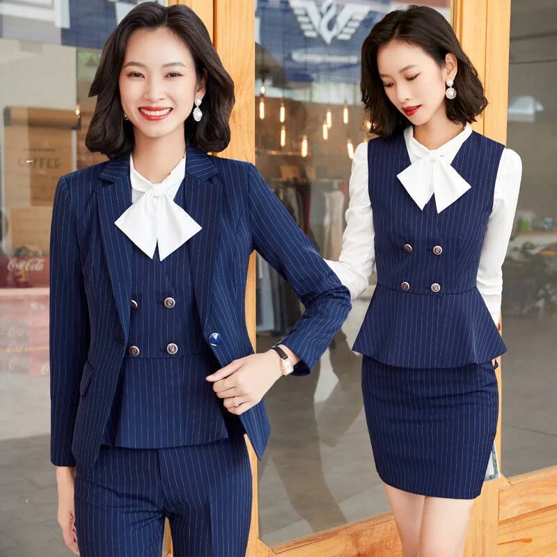 Moda listrado formal ternos de - Women'S Formal Wear Pants Suit avaliação e preço