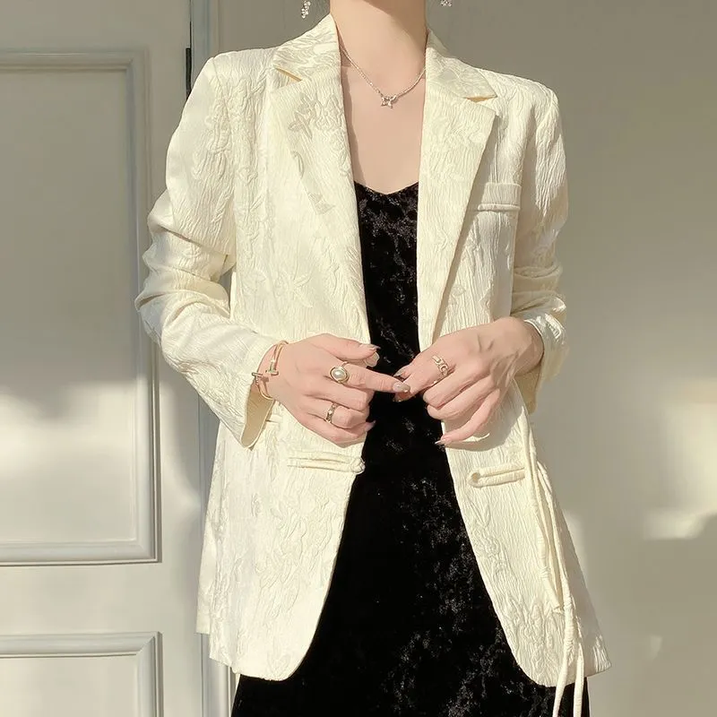 Blazer Feminino Branco Texturi - Women Formal Wear With Blazer avaliação e preço